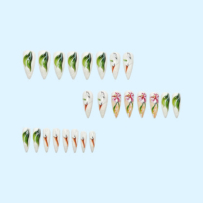 Artificial nails with floral and bird design Acalora