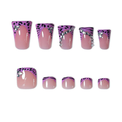 Artistic Press-On Nail Art Set with Unique Patterns Acalora