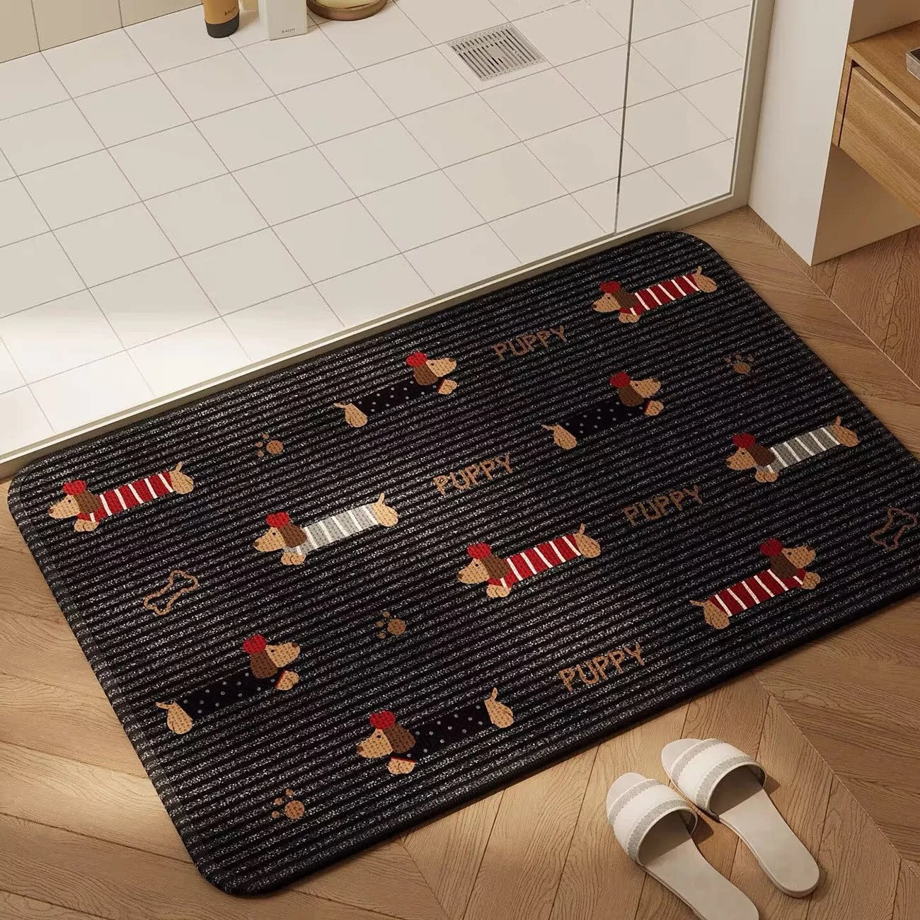 Playful Dog-Themed Bath Mat