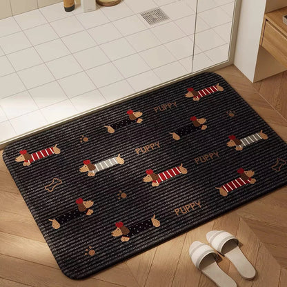 Playful Dog-Themed Bath Mat