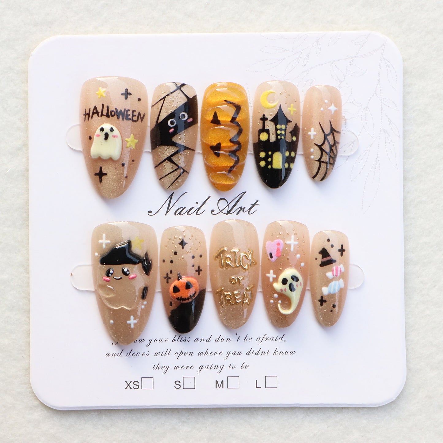 Halloween-Themed Press-On Nail Set Acalora