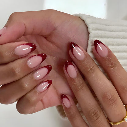 Artificial nails with elegant French tips design Acalora
