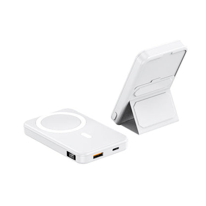 Portable power bank with integrated stand and LCD display Bowlift