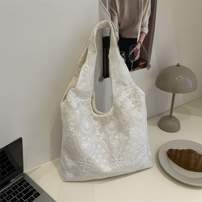 Elegant Lace-Trimmed Shoulder Bag Acalora