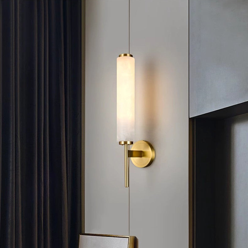 Elegant Glass and Brass Wall Sconce Light Fixture