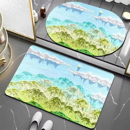 Floral Patterned Bath Mat