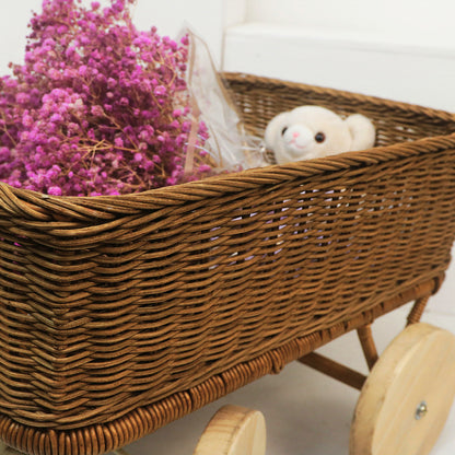 Handcrafted Woven Storage Cart Acalora
