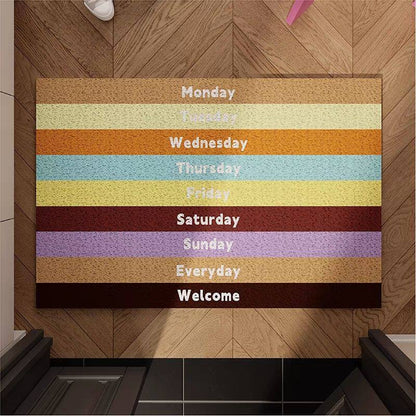 Colorful Days of the Week Doormat