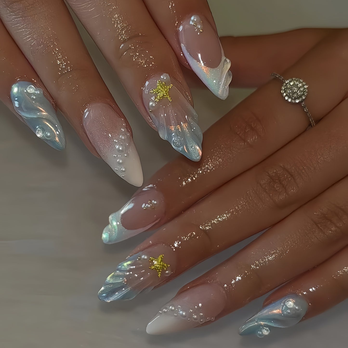 Artistic Marine-Inspired Nail Art Acalora