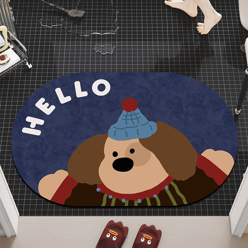 Cartoon Dog-Themed Bath Mat