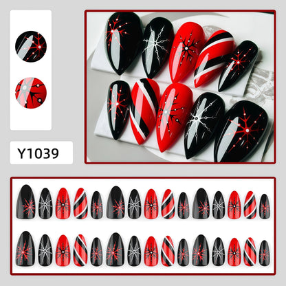 Acrylic Nail Set with Modern Geometric Design Acalora