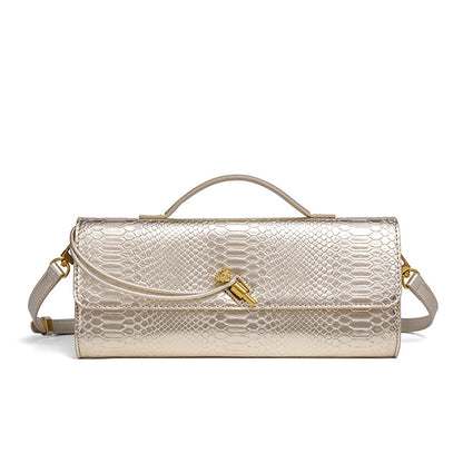 Elegant Textured Snakeskin Evening Clutch Acalora