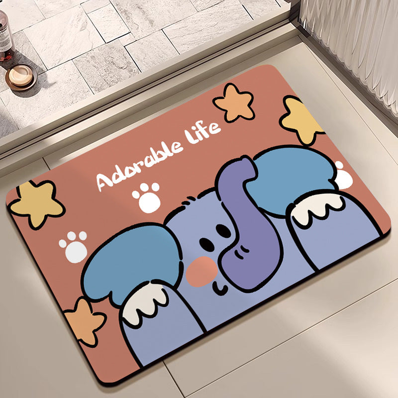 Mermaid-Themed Memory Foam Bath Mat Acalora