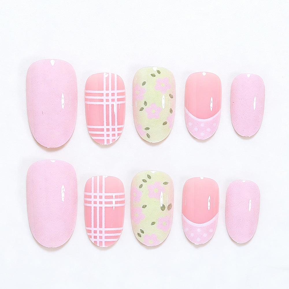 Floral Patterned Press-On Nail Art Tips Acalora