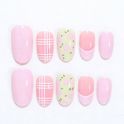 Floral Patterned Press-On Nail Art Tips Acalora