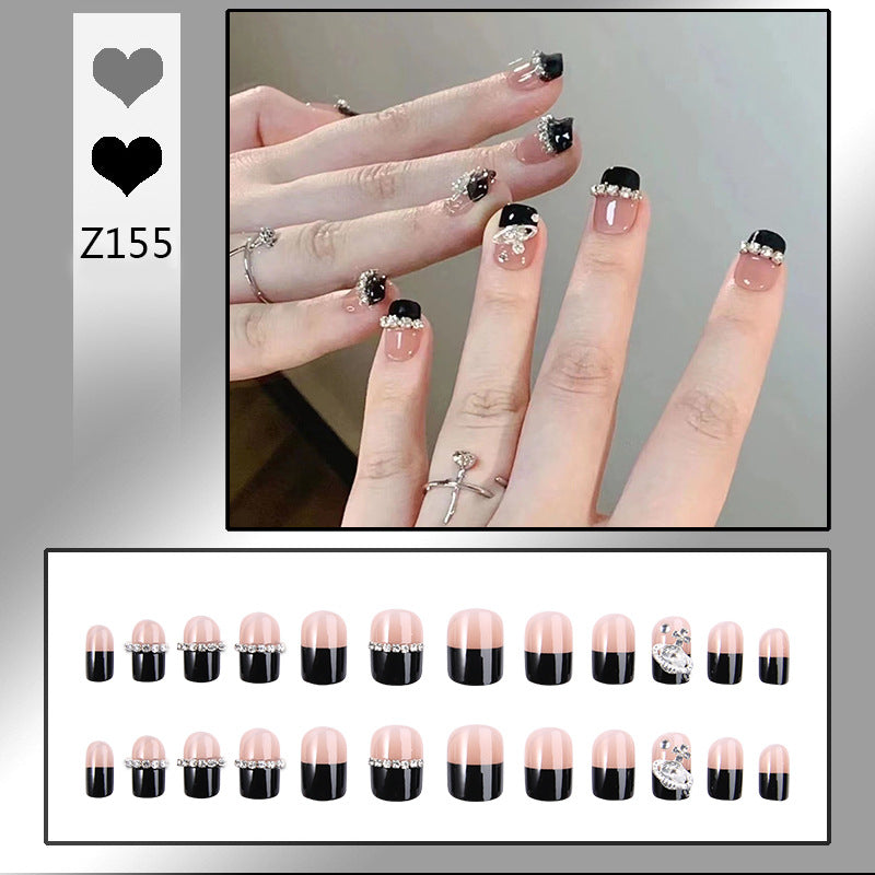 Glamorous artificial nail set with sparkling crystal embellishments Acalora