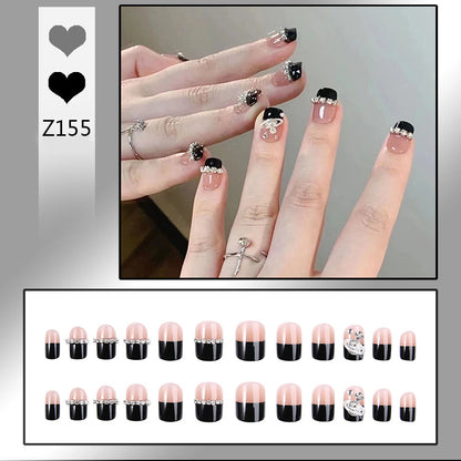 Glamorous artificial nail set with sparkling crystal embellishments Acalora