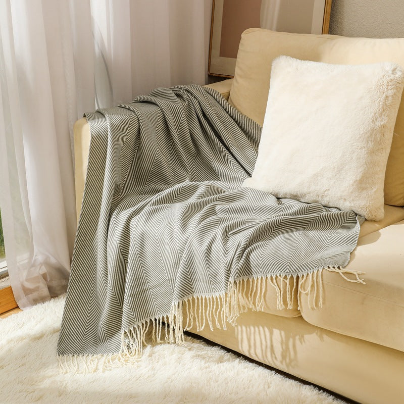 Luxury Herringbone Pattern Throw Blanket