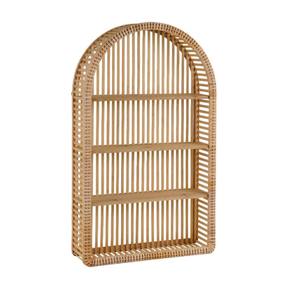 Round Wall Shelf Made of Natural Rattan Acalora