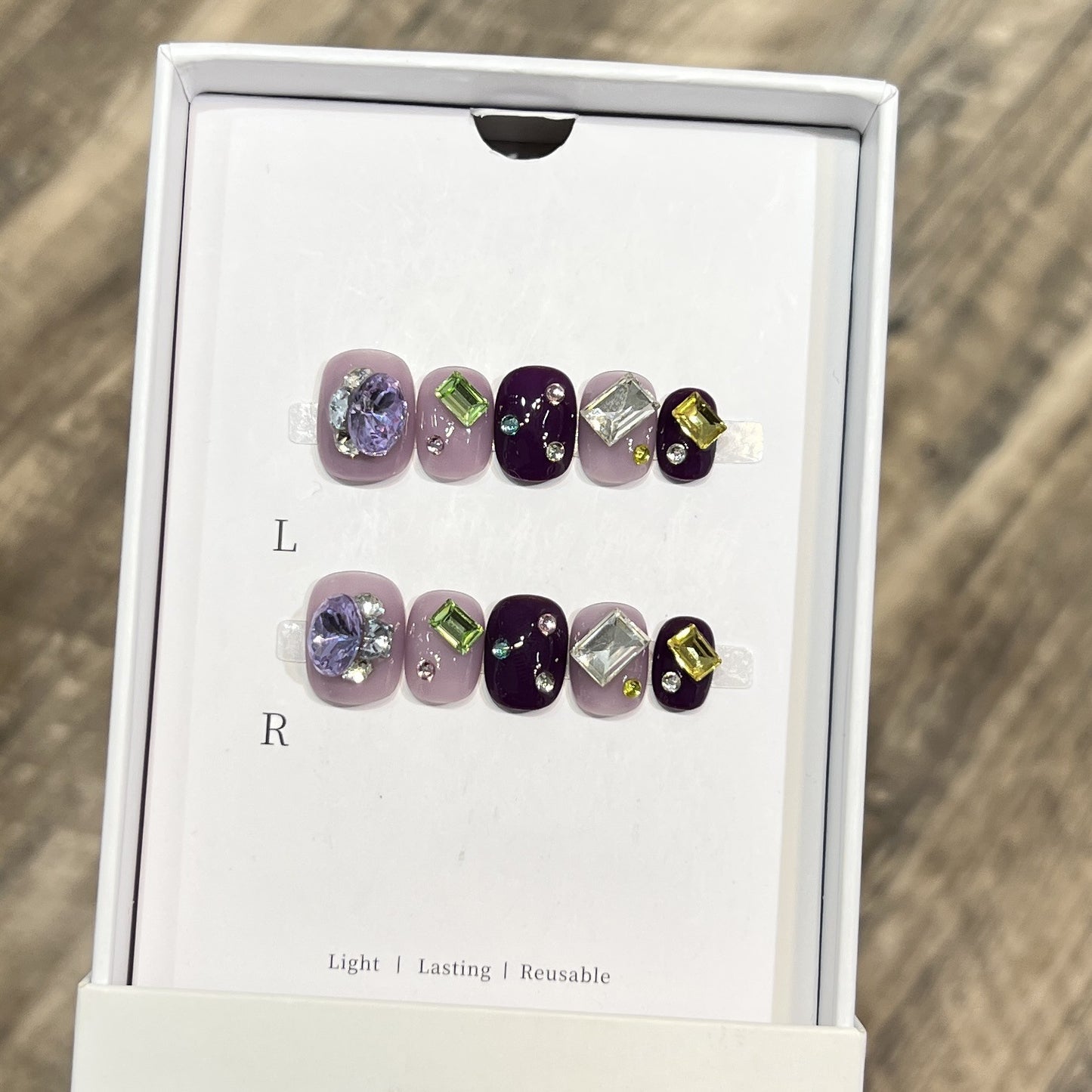 Reusable Gemstone Press-On Nail Art Acalora