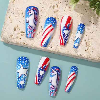 Creative nail art with patriotic designs Acalora
