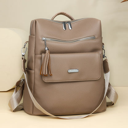 Stylish Multi-Pocket Leather Backpack Acalora 1788673935