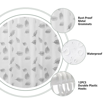 Leaf-Patterned Shower Curtain