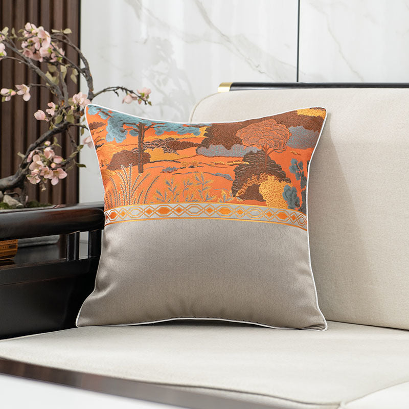 Embroidered Decorative Throw Pillow