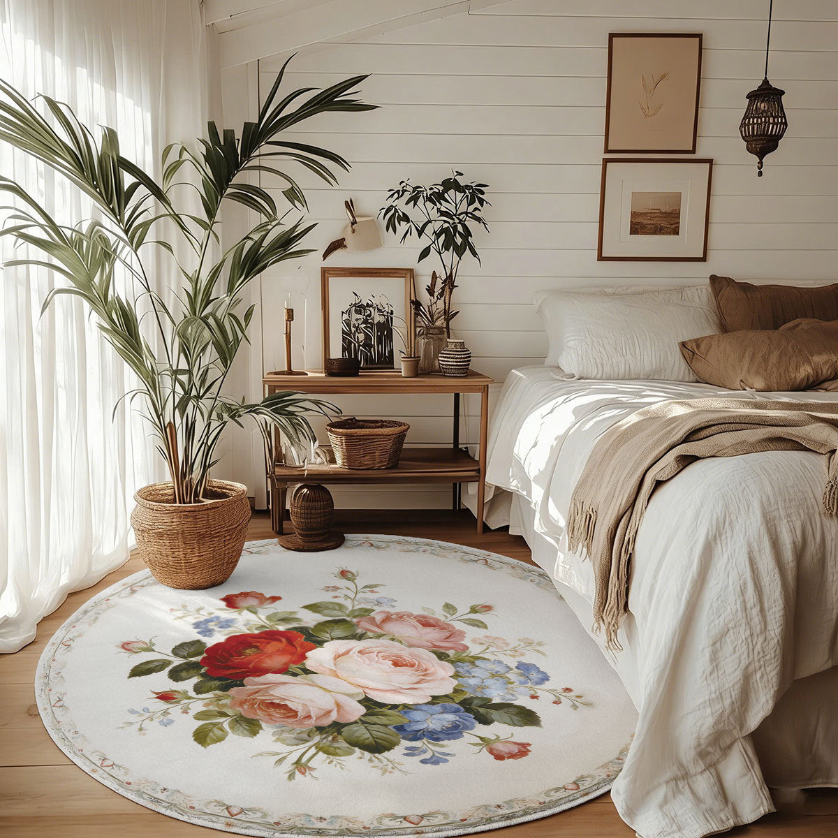 Unisex Floral Pattern Area Rug