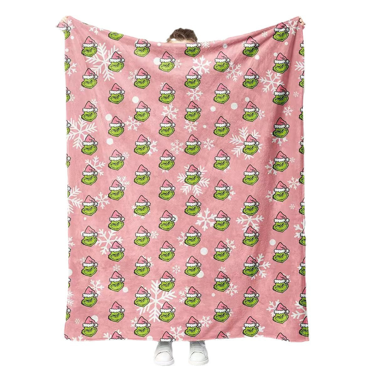 Fun Grinch-Themed Fleece Throw Blanket