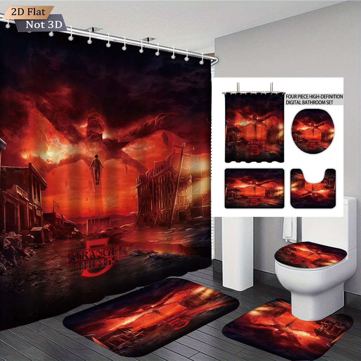 Stranger Things Adventure-Themed Digital Bathroom Set