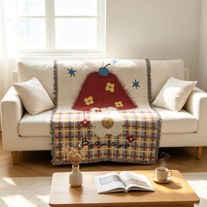 Cozy Cartoon-Themed Decorative Throw Blanket
