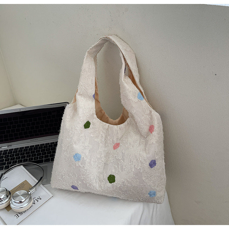 Embroidered Canvas Tote Bag Acalora