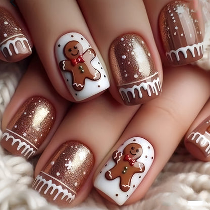 Gingerbread-Themed Nail Art Set Acalora