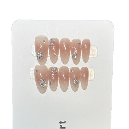 Decorative Press-On Nail Set with Sparkling Star Accents Acalora
