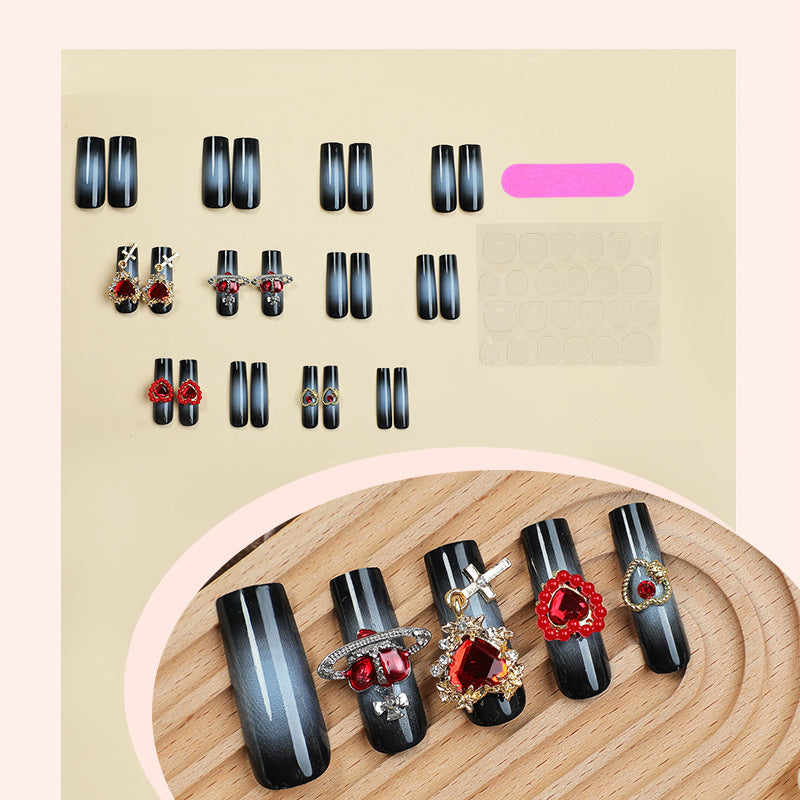 Decorative Nail Art Set with Heart and Gem Accents Acalora