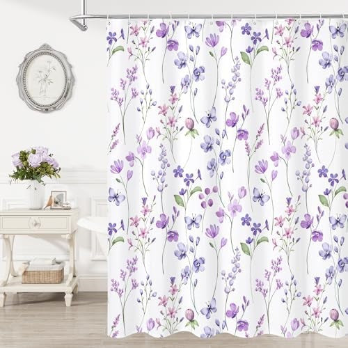 Floral Print Shower Curtain