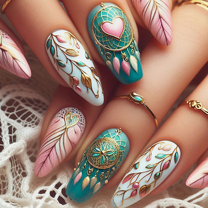 Dreamcatcher-Inspired Artistic Nail Art Acalora