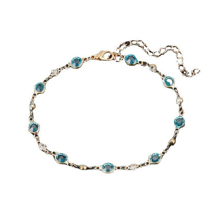 Elegant Rhinestone Chain Anklet Acalora