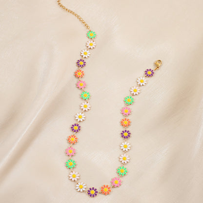 Floral Charm Statement Necklace Acalora