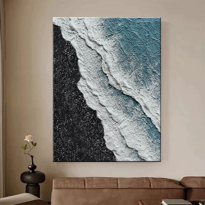 Textured Coastal Relief Canvas Artwork