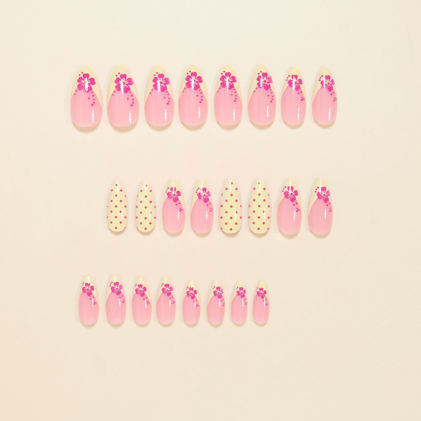 Elegant Floral Stiletto Nail Art Tips Acalora