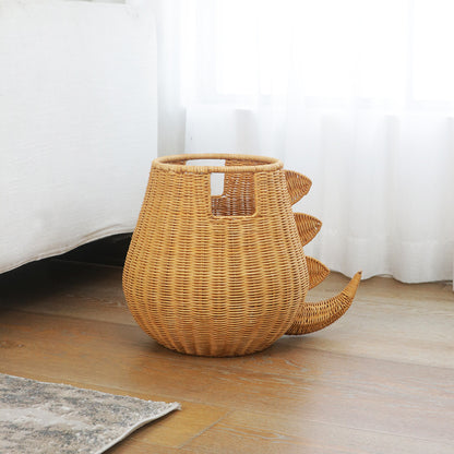 Creative Dinosaur-Shaped Woven Storage Basket Acalora