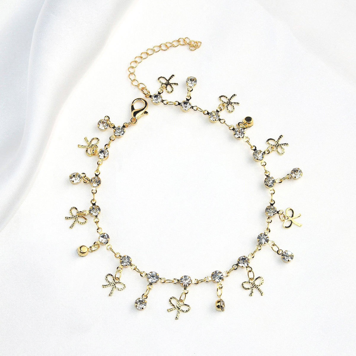 Elegant Crystal Chain Anklet Acalora