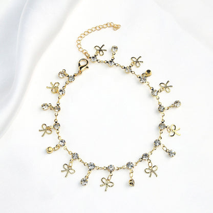 Elegant Crystal Chain Anklet Acalora