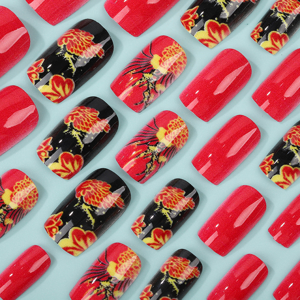 Artistic Nail Tips in Floral Design Acalora
