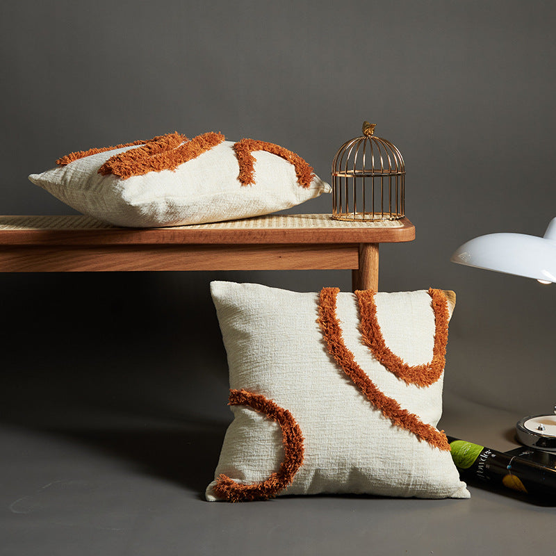 Geometric Designed Square Throw Pillow