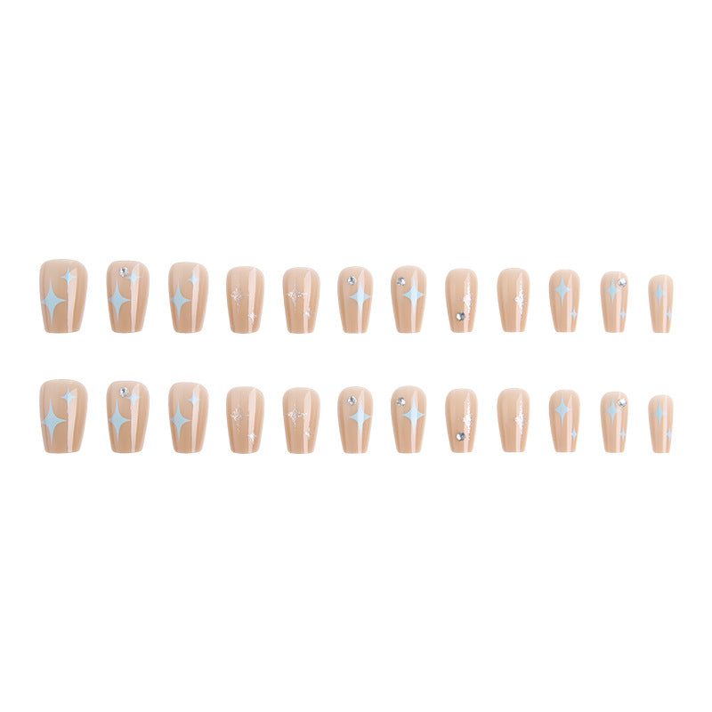 Acrylic nail set with sparkling star and glitter elements Acalora