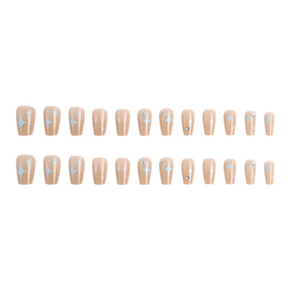 Acrylic nail set with sparkling star and glitter elements Acalora