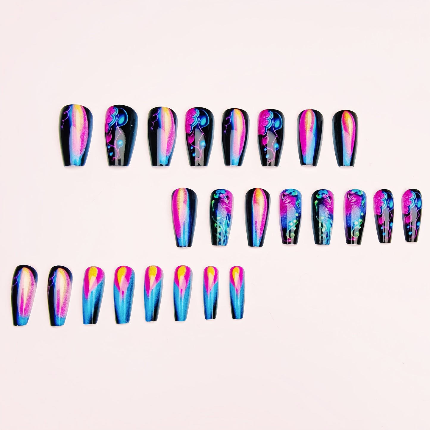 Artistic Glow-In-The-Dark Nail Art Acalora